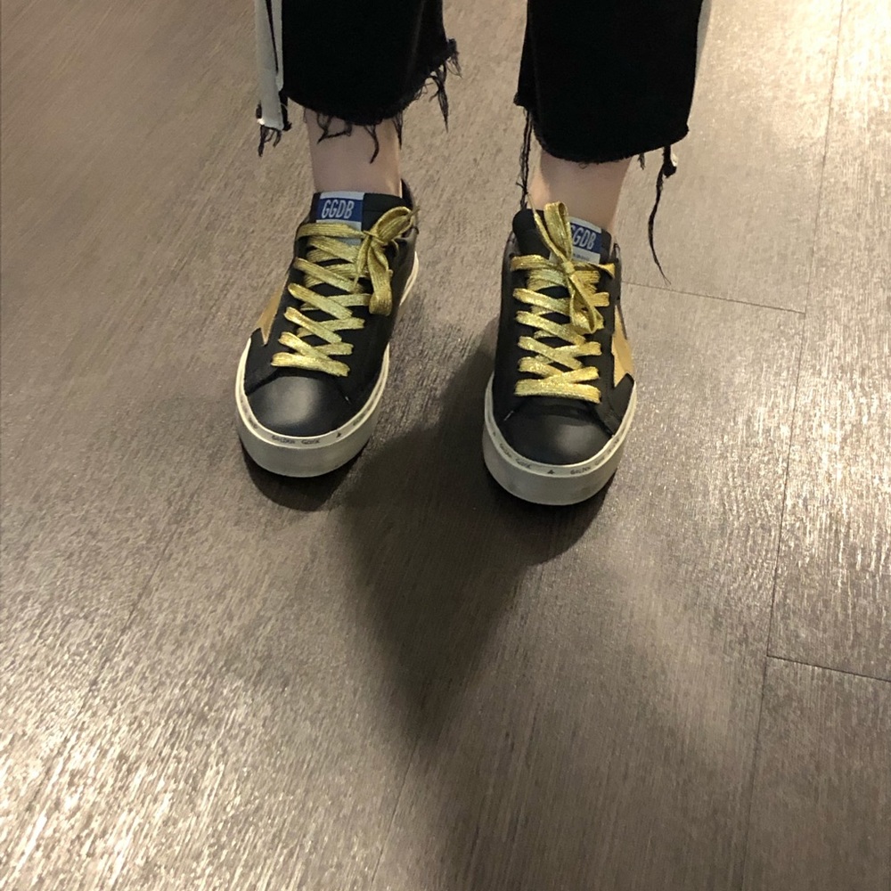 Golden Goose Black with Gold Star Sneakers
